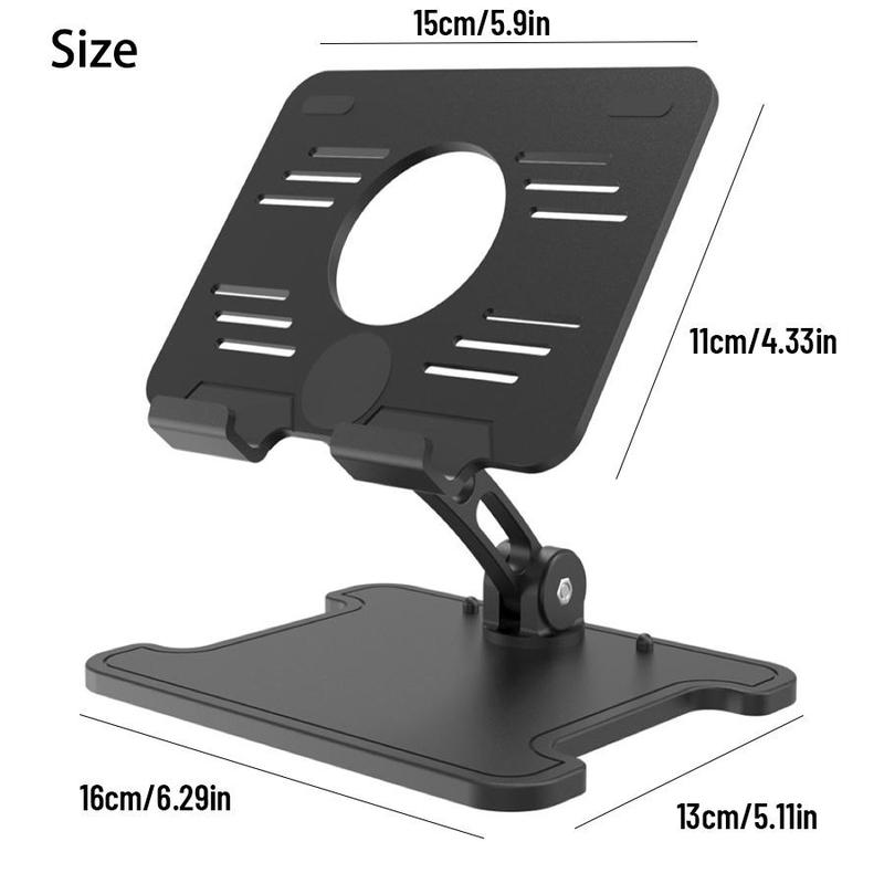 Desktop Tablet Stand, Adjustable in Height and Angle, Foldable Tablet Holder, Rugged and Stable, Tablet & Computer Accessories for Home & Office