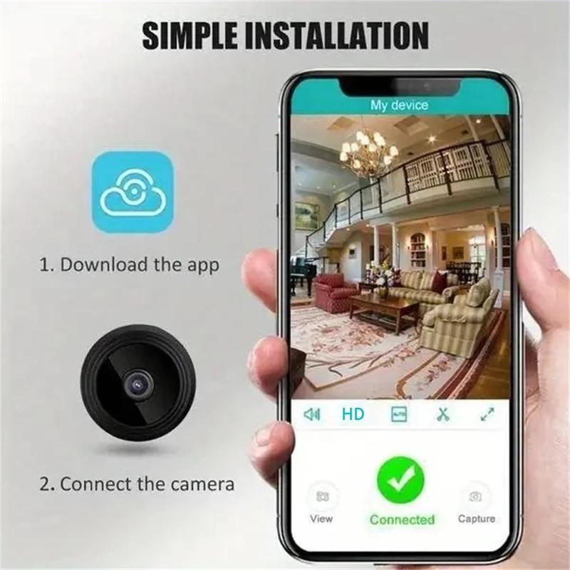 Indoor Security Camera, HD Wifi Security Camera Support PIR Motion Detection & IR Night Vision Loop Recording, Wireless Security Camera Suitable for Home, Apartment, Warehouse, Factory, Store