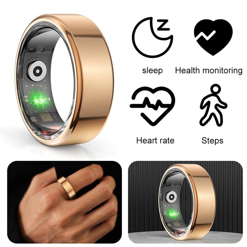 Multifunctional Smart Ring Fitness Tracker, Smart Ring with Step Counting, Remote Photography, Various Exercise Modes, IP68 Waterproof Fitness Tracker Intelligent Ring, Health Sleep Heart Rate Blood Oxygen Blood Pressure Tracker with Magnetic Charger Ring