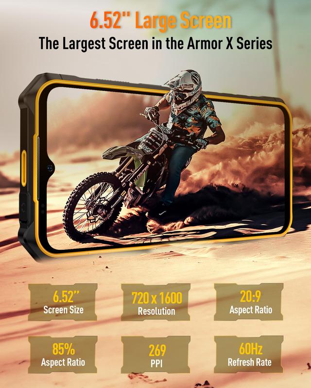 Ulefone Armor X13  Unlocked Rugged Phones Suit With Phone Case ,12GB RAM(6GB+6GB virtual RAM)+64GBROM, 4G Smartphone 50MP+24MP Night Vision Camera, 6.52