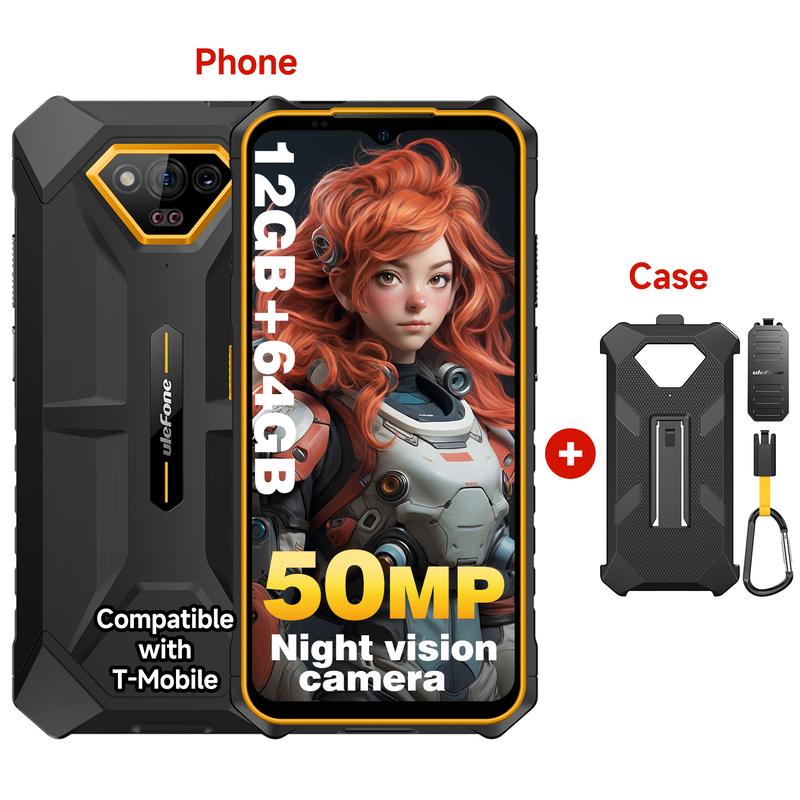 Ulefone Armor X13  Unlocked Rugged Phones Suit With Phone Case ,12GB RAM(6GB+6GB virtual RAM)+64GBROM, 4G Smartphone 50MP+24MP Night Vision Camera, 6.52