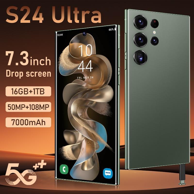 QEK S24 Ultra 5G Smartphone with NFC Smartphone Network 7.3-inch 16GB+1TB Unlocked Android Phone 7000mAh 50MP+108MP Smartphone, Limited Time Offer, Mobile Smartphone