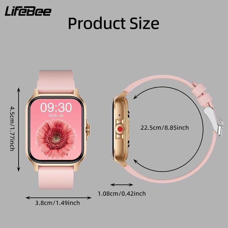 LIFEBEE Mulifunctional Smart Watch, Fashion Digital Watch with 100+ Sports Modes and Sleep Tracking, Fitness Watch, Sports Watch for Women & Men, Stocking Fillers Gift