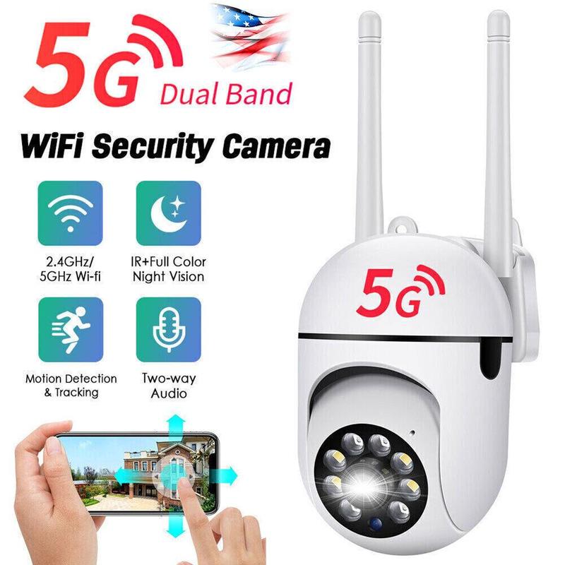 Wireless 360° Surveillance Camera, Wireless Security Camera with Human Tracking, Infrared Night Vision, Security Camera for Home, Office, Outdoor