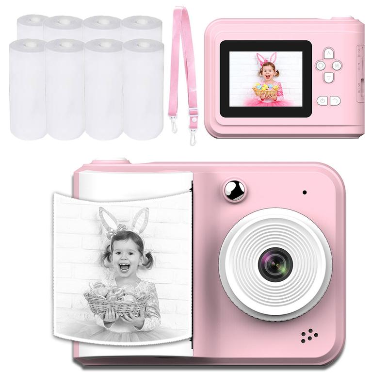 Instant Print Camera, 2.4-inch LCD Screen Digital Camera, Rechargeable 1080 P Camera, Creative Christmas And Birthday Gifts For Boys And Girls