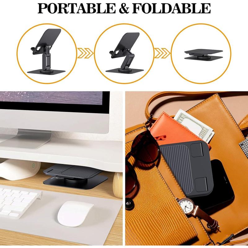 For Tablet Stand 360 Rotating, Adjustable Tablet Stand for Desk, Portable Monitor Tablet Stand Holder Office Accessories Compatible with 4.7