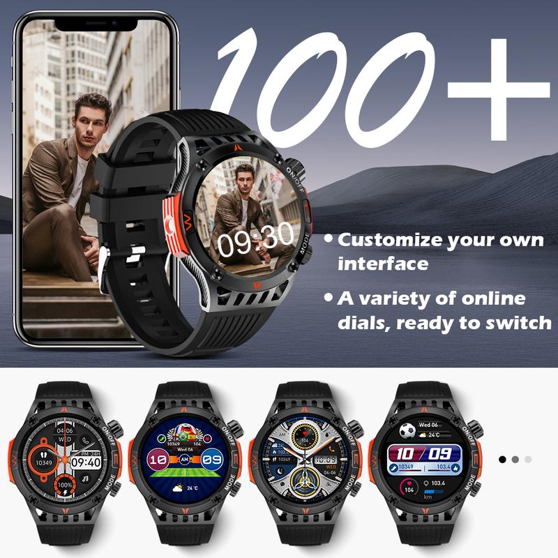 SmartWatch For Outdoor (answering making Calls), For Android  for lPhone Tactical Smartwatch From 2024, Sturdy And Durable Outdoor Fitness Tracker