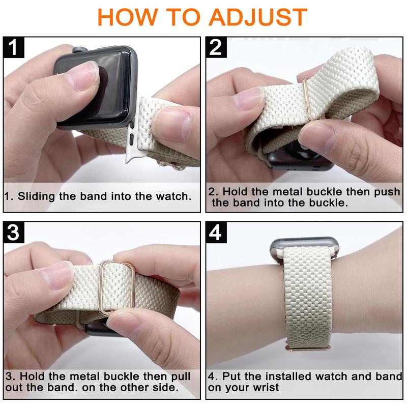 Fashion Pattern Buckle Elastic Soft Watch Band Kit (Only Band), Adjustable Stretchy Nylon Band Compatible with iWatch Series Ultra SE 9 8 7 6 5 4 3 2 1, Replacement Watch Band for Women & Men