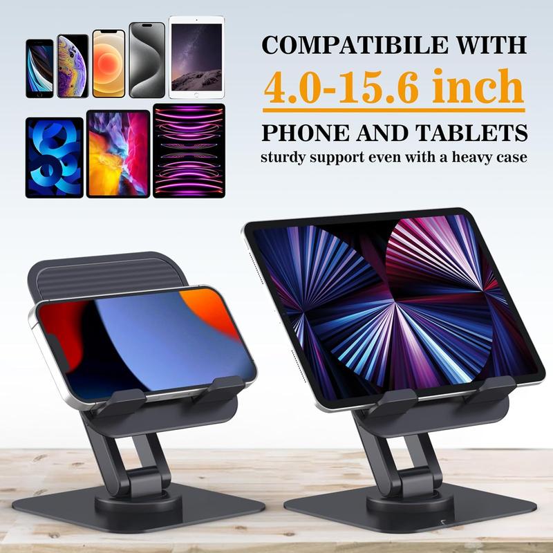 For Tablet Stand 360 Rotating, Adjustable Tablet Stand for Desk, Portable Monitor Tablet Stand Holder Office Accessories Compatible with 4.7