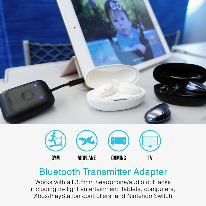 MEE audio Connect Air Flying Bluetooth Audio Transmitter Adapter is nice. Compatible with 2 AirPods and other headphones fits multiple device jacks uninterrupted audio Accessories Wireless