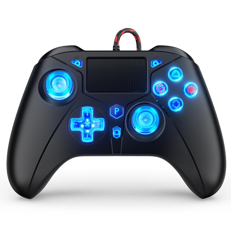 6.56Ft Game Controller for Platystation 5 - Compatibility with PS4 PC Staem, Advanced Audio, and Customizable Features for Enhanced Gaming