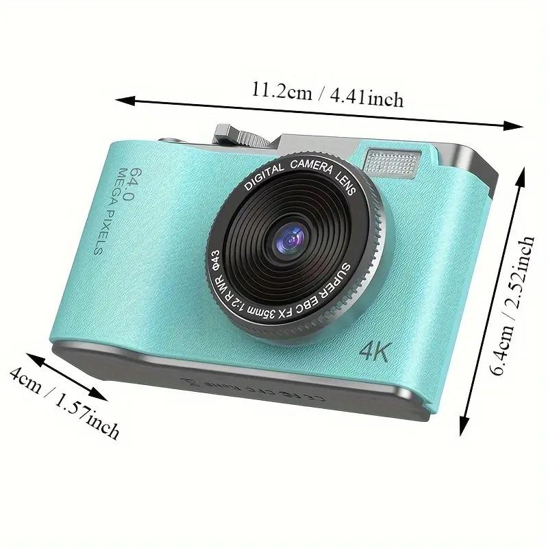 High-definition Retro-style CCD Vintage Digital Camera- Rechargeable Wireless Cheap Compact Camera- Dual Left and Right- Portable- Advanced Auto Focus