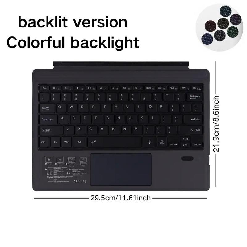 Portable Wireless Tablet Keyboard, Ergonomic Design Magnetic Tablet Keyboard, Tablet & Computer Accessories for Surface Pro 7 Pro 6 Pro 5 Pro 4 Pro 3