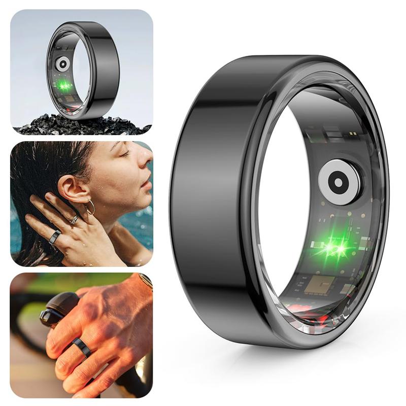 Multifunctional Smart Ring Fitness Tracker, Smart Ring with Step Counting, Remote Photography, Various Exercise Modes, IP68 Waterproof Fitness Tracker Intelligent Ring, Health Sleep Heart Rate Blood Oxygen Blood Pressure Tracker with Magnetic Charger Ring