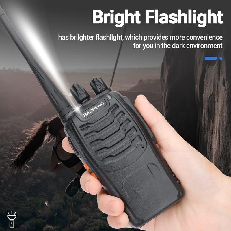 Baofeng Walkie Talkies Long Range Walkie Talkie for Adults with Earpiece Mic Rechargeable 2 Way Radios Copy Frequency Handheld Two Way Radios Transceiver Walky Talky with USB Base Charger for Camping