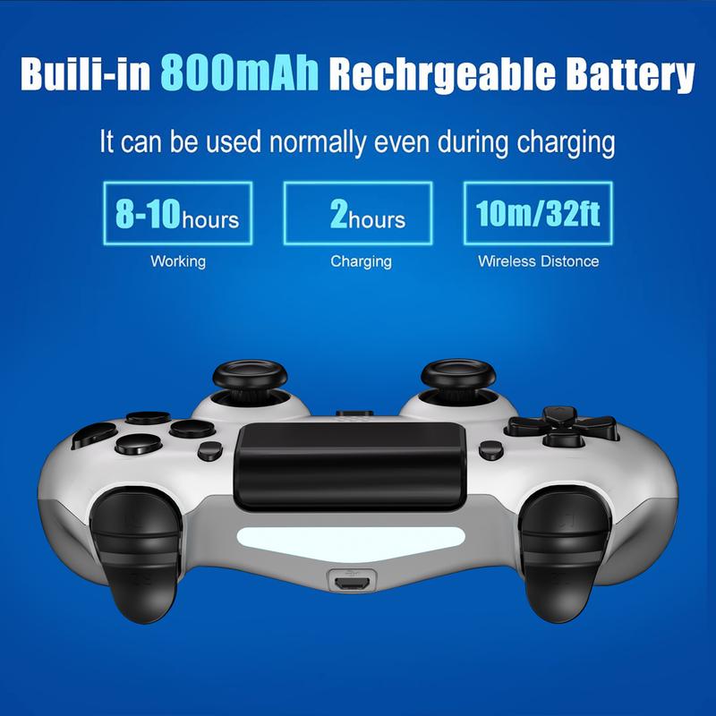 YUYIU Wireless new Controller Compatible With Ps4 Slim Pro Windows PC,With 3.5mm Audio Jack, Touch Pad, Six Axis Motion Control, Charging Cable