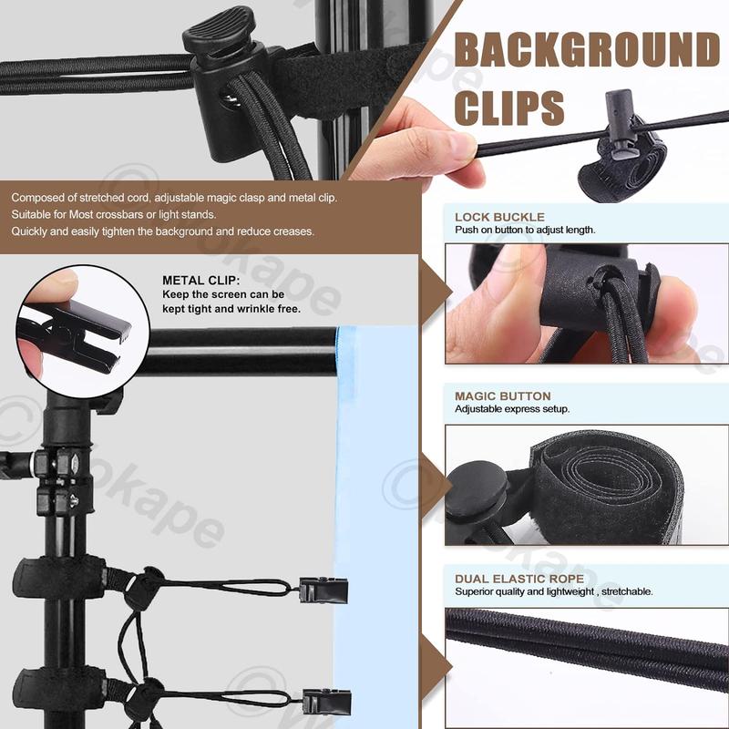 Spring Clamp & Photo Background Clip, 8 Counts Spring Clip and 8 Counts Background Clip Holder, Suitable for Photography Studio, Photo Clip