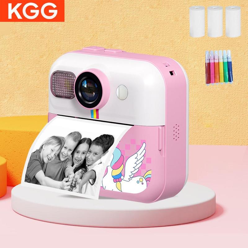 KGG Instant Print Camera, 2.4 Inch LCD Screen Digital Camera with 32G TF Card, Mini Thermal Printer Video Educational Camera Toy