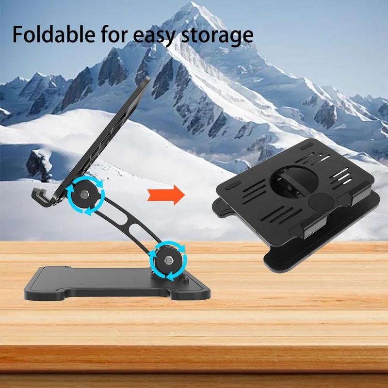 Desktop Tablet Stand, Adjustable in Height and Angle, Foldable Tablet Holder, Rugged and Stable, Tablet & Computer Accessories for Home & Office