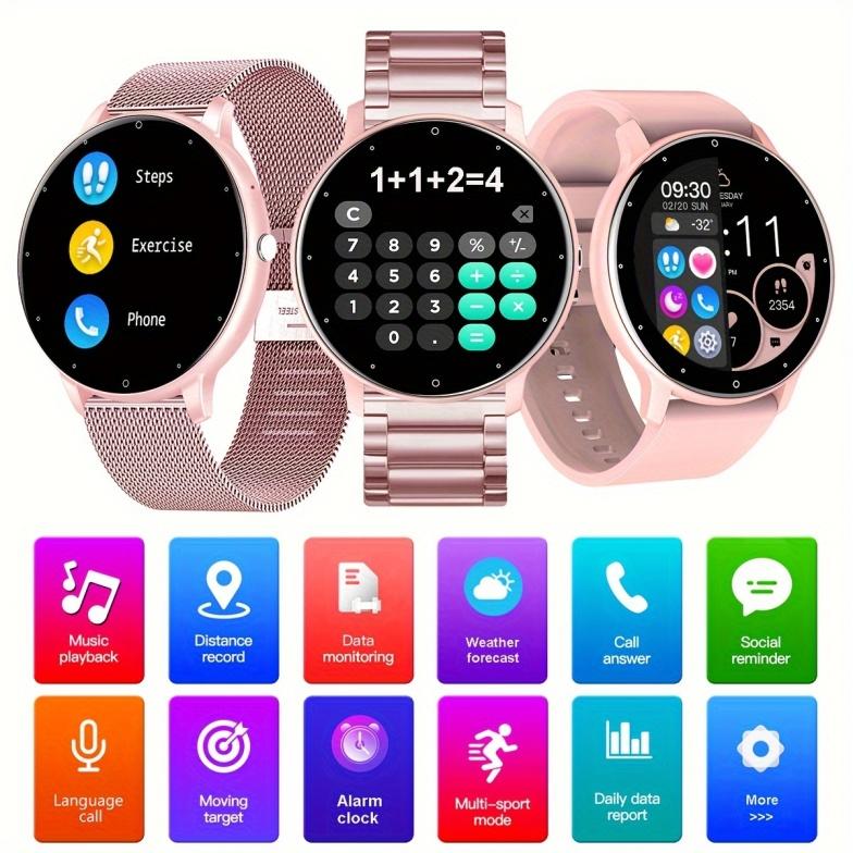 hn  Smart Watch 1.28Inch Full Touchscreen (make, answer reject calls) For Women Fitness sports Tracker Watch wireless call Compatible For Android&iPhone phones with Step Counter Message Reminder  oi