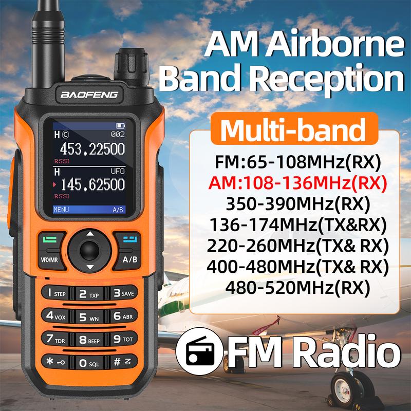 Baofeng Walkie Talkie Portable Am Fm Two Way Radio Commutator Station Amateur Ham Wireless Set Long Range Receiver