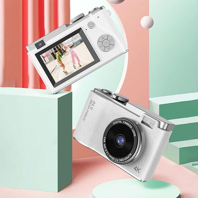 High-definition Retro-style CCD Vintage Digital Camera- Rechargeable Wireless Cheap Compact Camera- Dual Left and Right- Portable- Advanced Auto Focus