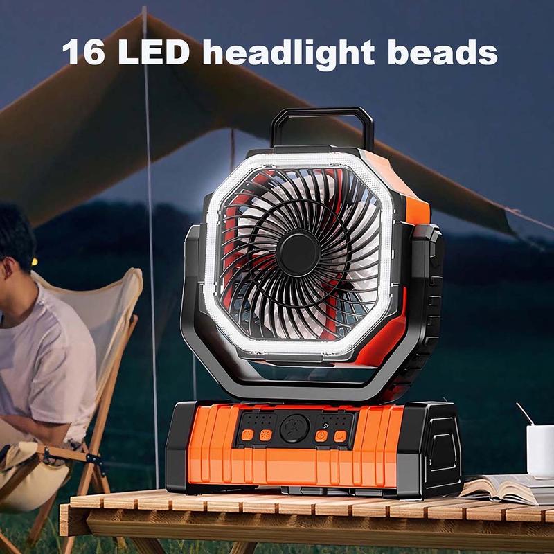 20000mAh Camping Fan with LED Light, Auto-Oscillating Desk Fan with Remote & Hook, Rechargeable Battery Operated Outdoor Tent Fan with Timer, 4 Speeds USB Fan for Camp Travel petitelightfan Mobile portable fan outdoor fan camping fan portablefan with