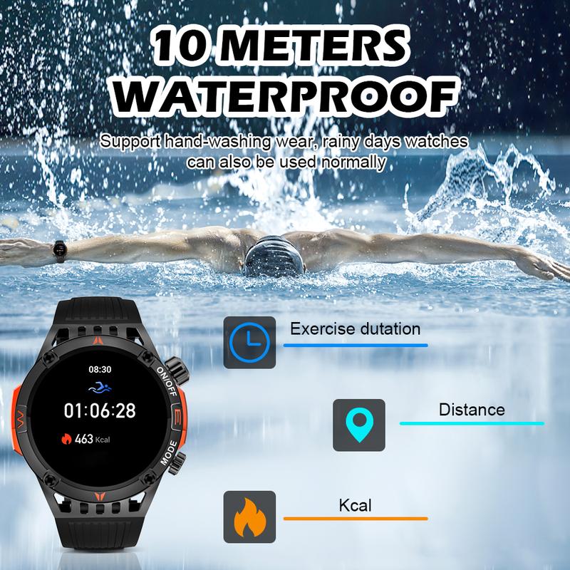 SmartWatch For Outdoor (answering making Calls), For Android  for lPhone Tactical Smartwatch From 2024, Sturdy And Durable Outdoor Fitness Tracker