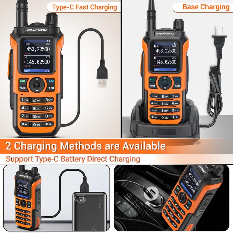 Baofeng Walkie Talkie Portable Am Fm Two Way Radio Commutator Station Amateur Ham Wireless Set Long Range Receiver