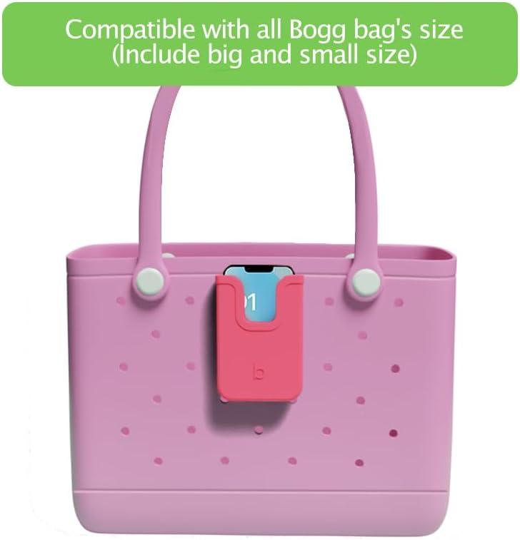 Silicone Phone Holder for Bogg Bag, Large Size Silicone Charm Insert Wallet for Bogg Beach Bags, Compatible with iPhone and Android Phones