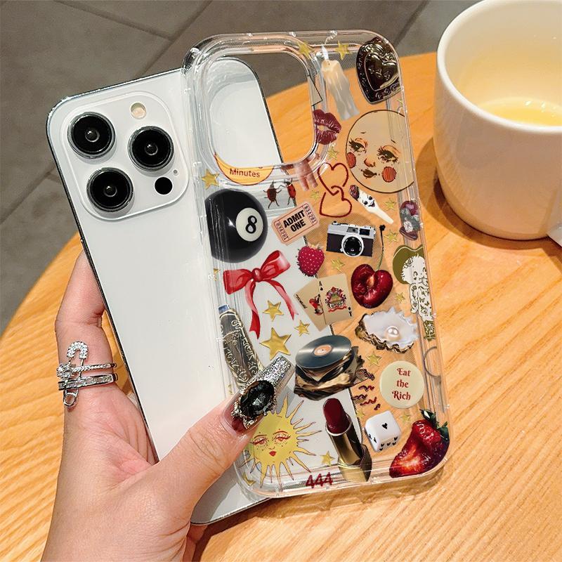 Vintage Pattern Phone Case, Anti-drop Phone Protective Cover, Phone Accessory Compatible with iPhone 6 7 8 X XR XS 11 12 13 14 15 Pro Max