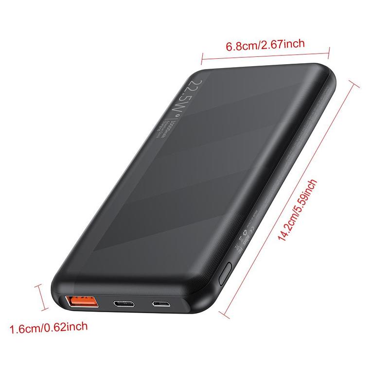 10000mAh Power Bank, Portable Charger, External Battery Power Bank with USB C Output Inputs, Compatible for iPhone, Samsung