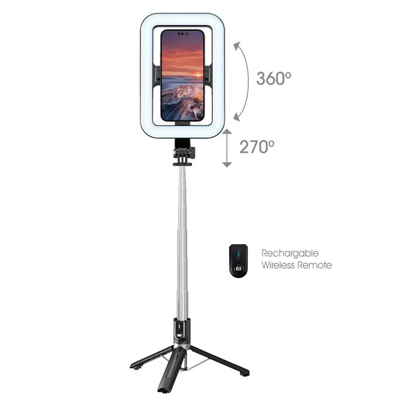 Selfie Stick SpotLight Tripod Stand with Dimmable 8