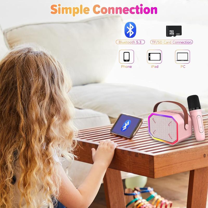 2024 Christmas Gifts for Kids Portable Wireless Karaoke Speakers with 2 Bluetooth Microphones - Ideal Birthday Party Gift for Boys Girls