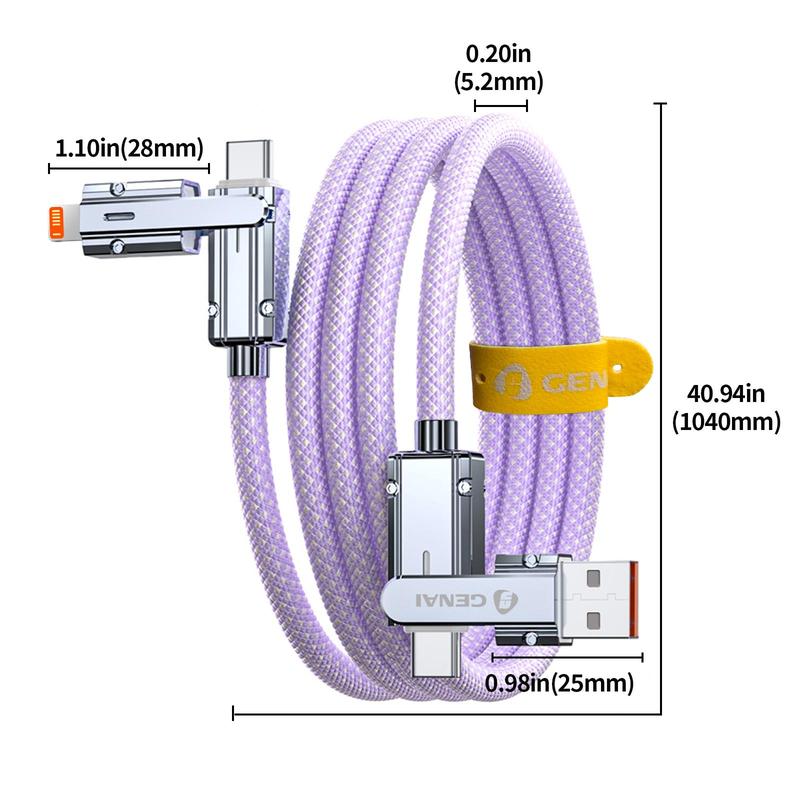 Type C 27W USB-C 100W Nylon Braided Fast Charger Cable, Fast Charging Cellphone Data Cable for iOS & Android Smartphone, Portable Car Charger Cable for iPhone 16 Charger