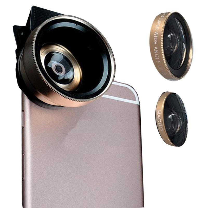 2 in 1 Phone Lens Kit, 1 Set Micro Lens & Super Wide-Angle Lens, Mobile Phone Accessories for iPhone Samsung Android Phone