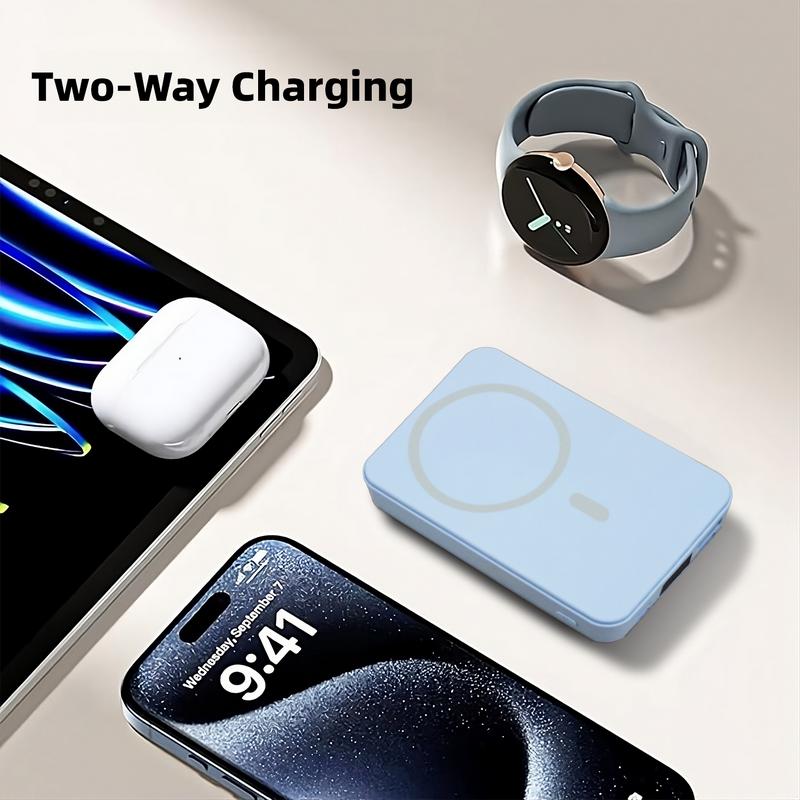 Power Bank Magnetic Portable  Wireless Fast Charger  ,10000mAh Type-C Cable LED Display 22.5W PD Fast Charging Lighting Mag-Safe Battery Pack for iPhone 15 14 13 12 Mini Pro Pro Max Devices Digital Protection Silicone