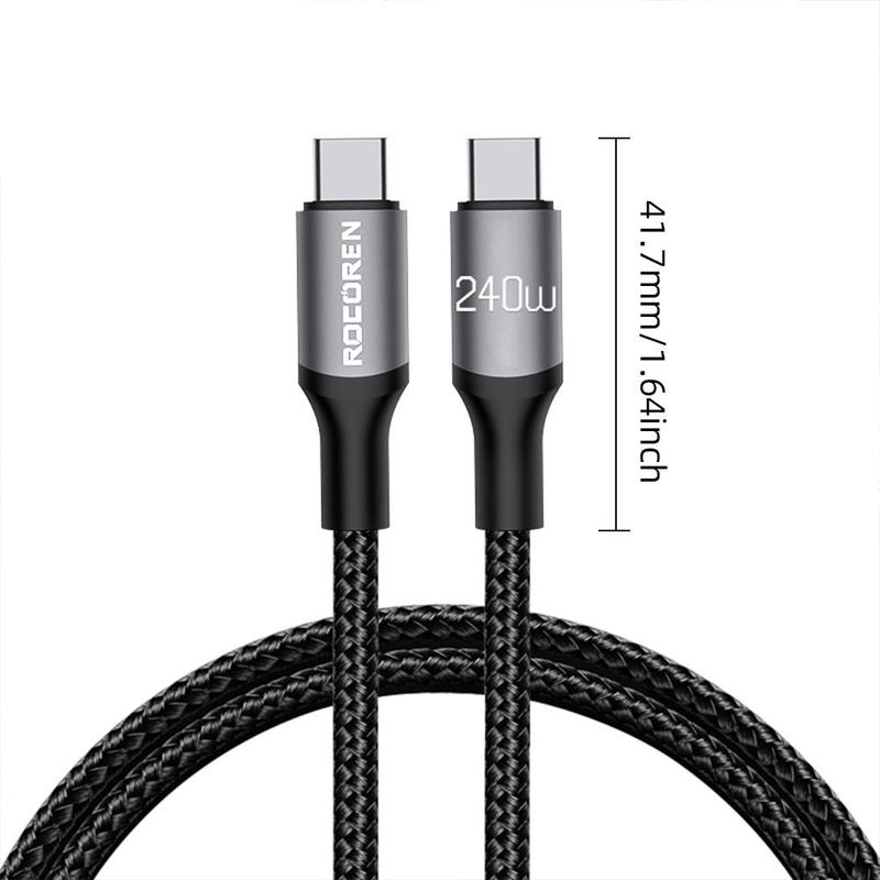 240W PD 3.1  QC 5.0 USB C To USB C Cable, 140W 100W Fast Charging Cable with 480 Mbps Data Transfer for MacBook Pro Laptops, Portable Charging Cable for iPhone 15 Pro Max Samsung Galaxy S23 22 21