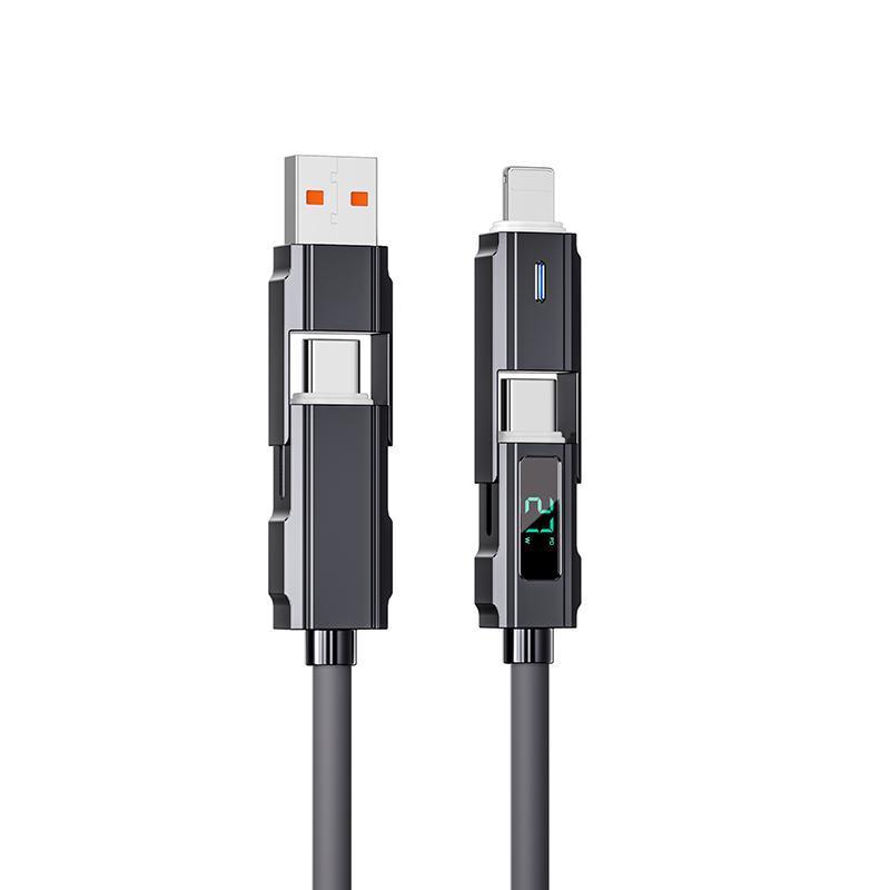 PD 66W + 27W USB to Type-C Phone Fast Charging Data Cable, 1 Count Silicone Material Phone Data Cable with Digital Display Suitable for iPhone & Android Phones