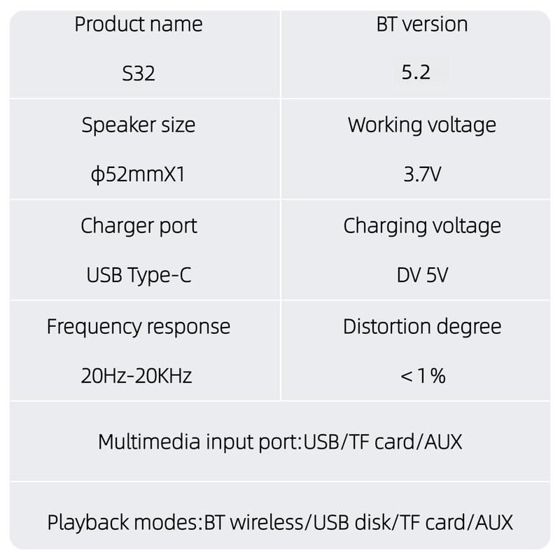 Portable Wireless Speaker, Rechargeable Wireless Bluetooth-compatible Speaker, Sound Machine with Stereo Pairing USB MIC TF Card AUX for iOS Android Fishing Hiking Camping