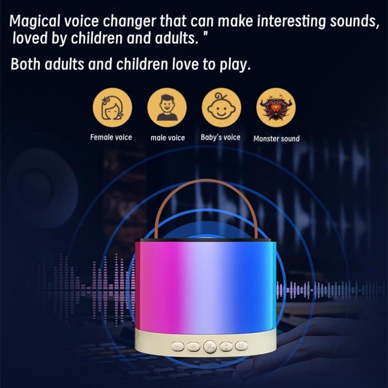 Portable Wireless Microphone & Speaker, USB Rechargeable Mini Karaoke Machine with 2 Wireless Microphones, Bluetooth-compatible Microphones for Home