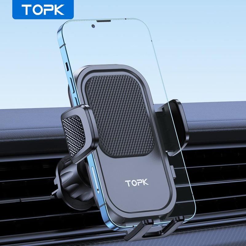 TOPK Car Phone Holder Mount, Universal Cell Phone Holder for Car Air Vent, Hands-free Car Phone Holder, Car Interior Accessories