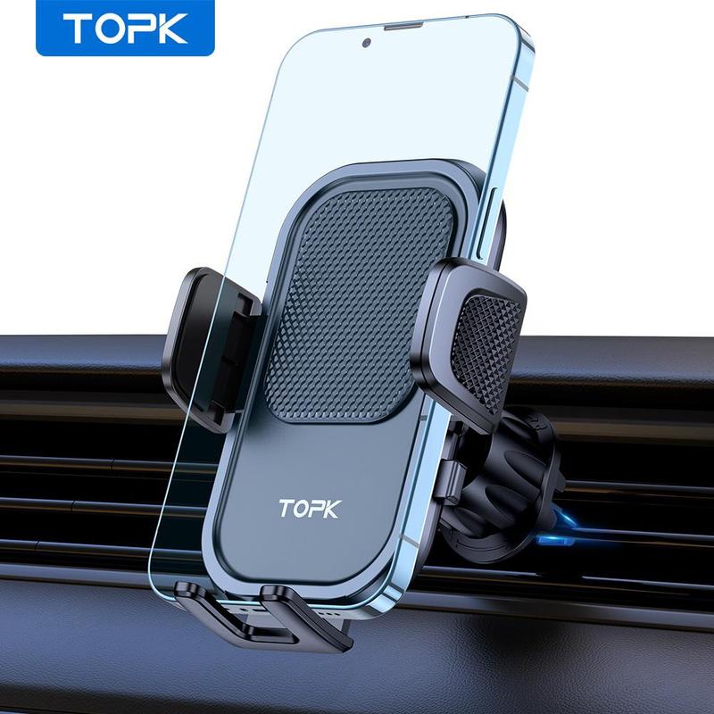 TOPK Car Air Vent Phone Holder, Adjustable Cell Phone Holder with Gravity Sensor, Universal Car Air Vent Phone Mount, Phone Accessories for Car