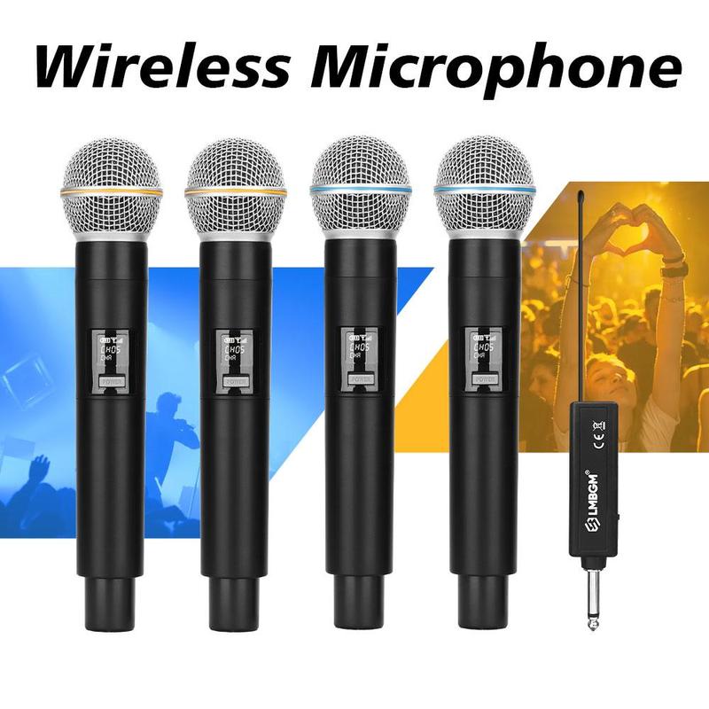 Wireless Microphone, Handheld Microphone with Receiver, Portable Microphone for Singing, Karaoke, Party, Church