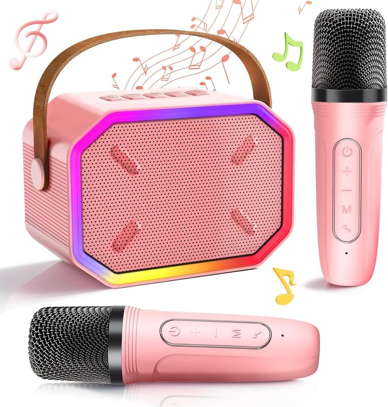 Christmas 2024 Gifts for Kids Laradola Karaoke Machine Audio Smartphone with 2 Bluetooth Microphones - Toys for Kids - Ideal Christmas Birthday Gift - Portable Wireless Karaoke Speakers