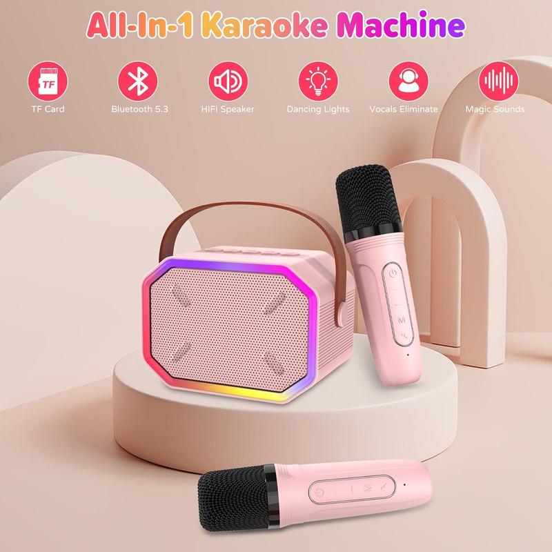 Christmas 2024 Gifts for Kids Laradola Karaoke Machine Audio Smartphone with 2 Bluetooth Microphones - Toys for Kids - Ideal Christmas Birthday Gift - Portable Wireless Karaoke Speakers