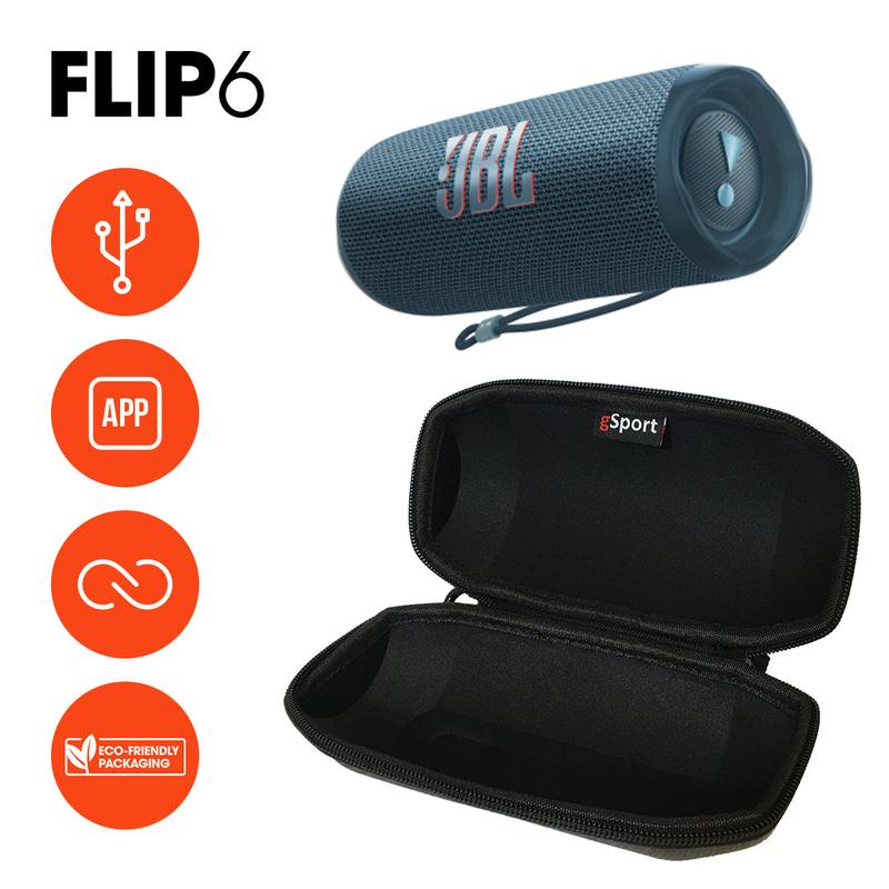 JBL Flip 6 Portable Waterproof Speaker with gSport Carbon Fiber case