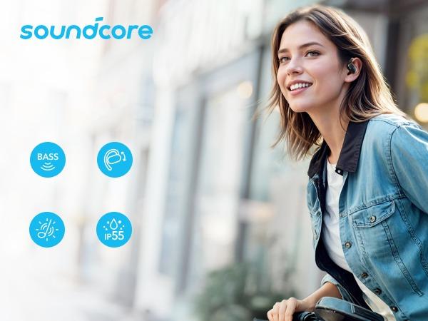 Soundcore V20i by Anker Open-Ear Headphones, Rotatable Ear Hooks, Ultra-Comfort, Snug Fit, Punchy Bass, Clear Calls, IP55, LED Lights, 36H Playtime, Bluetooth 5.4 Earbuds, Multipoint Connection-TTS