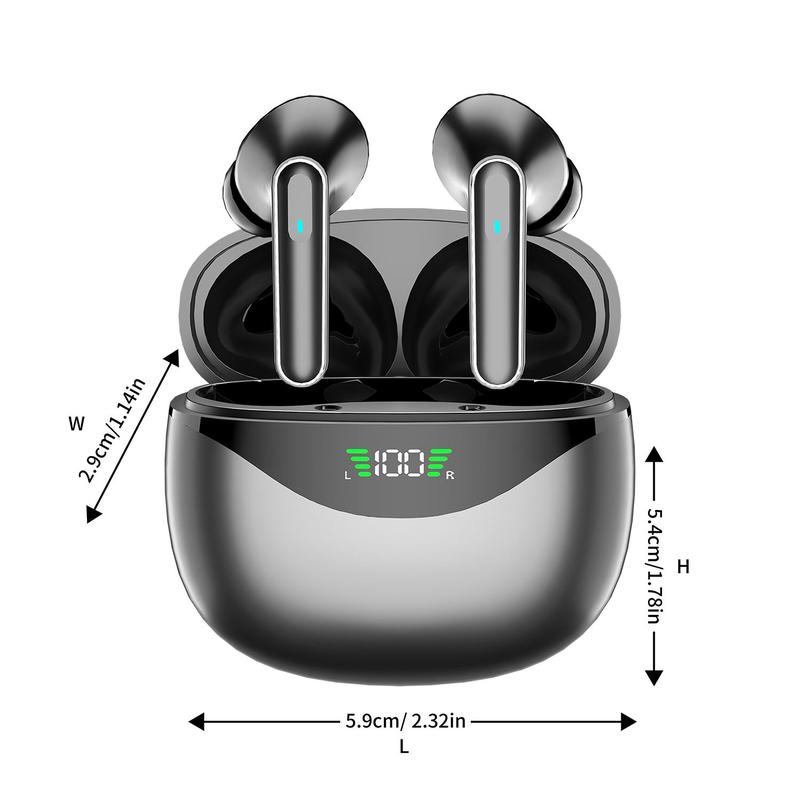 LIFEBEE Wireless In-ear Design Earphone, 42H Playtime BT Stereo Sound Earbuds, Wireless Earbuds, LED Power Display Waterproof Earphones with Microphone for iOS Android, Wireless Headphones