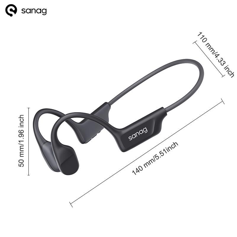 Sanag B22S Wireless Bone Conduction Earphones, Lightweight & Comfortable Anti-Wind Noise Headset, Sweatproof Panoramic Sound Open Ear Sports Headset